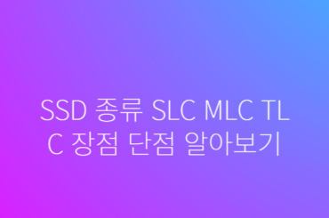 SSD 종류 SLC MLC TLC 장점 단점