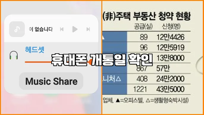 휴대폰 개통일 확인
