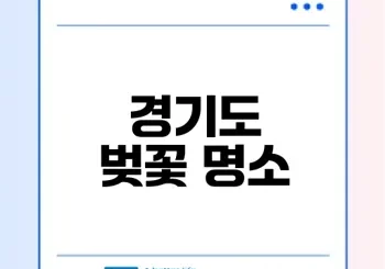 2025 경기도 벚꽃 명소 추천 10곳