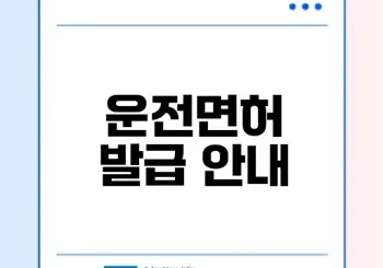 운전면허증 발급 쉽고 빠르게 안내