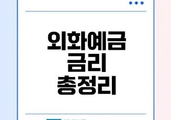 외화예금 금리 비교 및 전망을 아시나요
