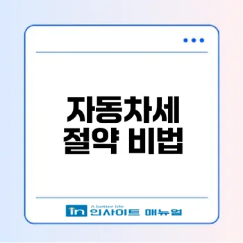 자동차세 연납으로 세금 절약하는 방법