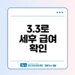 알바비 계산기 3.3로 세후 급여 확인