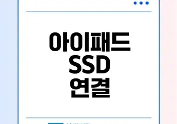 아이패드 외장 SSD 연결과 호환 완전 정복