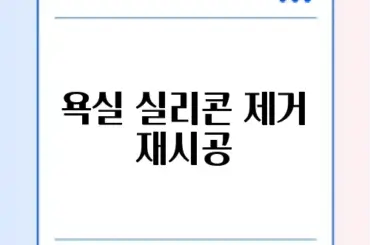 욕실 실리콘 제거 재시공