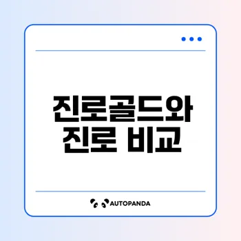 진로골드 소주 알콜 도수 비교 및 맛 차이점은?