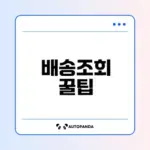 통관번호로 배송조회 쉽게 확인할 수 있는 팁