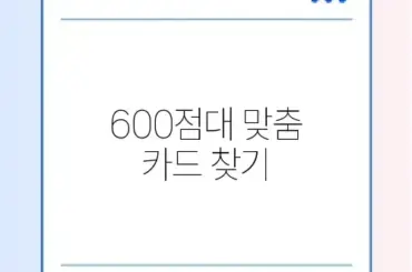 신용점수 600점대 신용카드 발급 가능한 곳 (K-Pass 등)