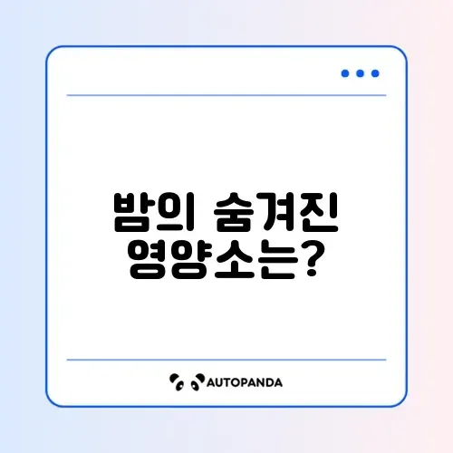 밤 성분의 비밀 알아보기: 건강한 밤을 위한 필수 가이드 썸네일