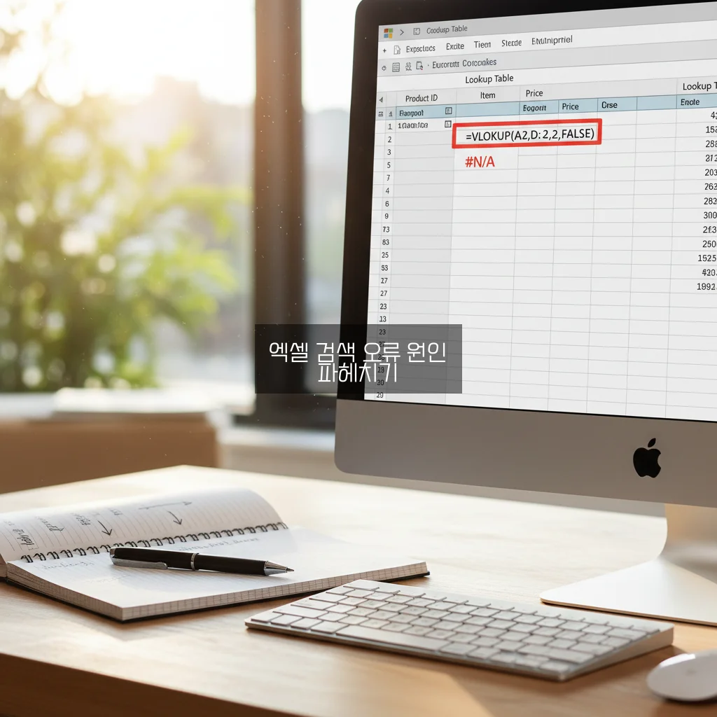 엑셀 VLOOKUP 함수 오류(#N/A) 해결 및 사용법 관련 이미지 1