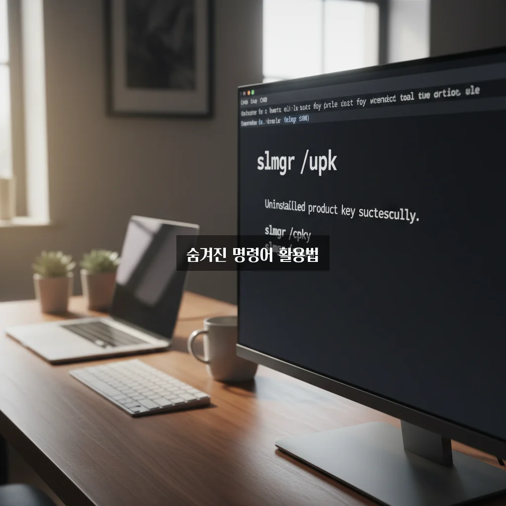 윈도우10 정품인증 문구 없애기 CMD 명령어 (영구) 관련 이미지 1