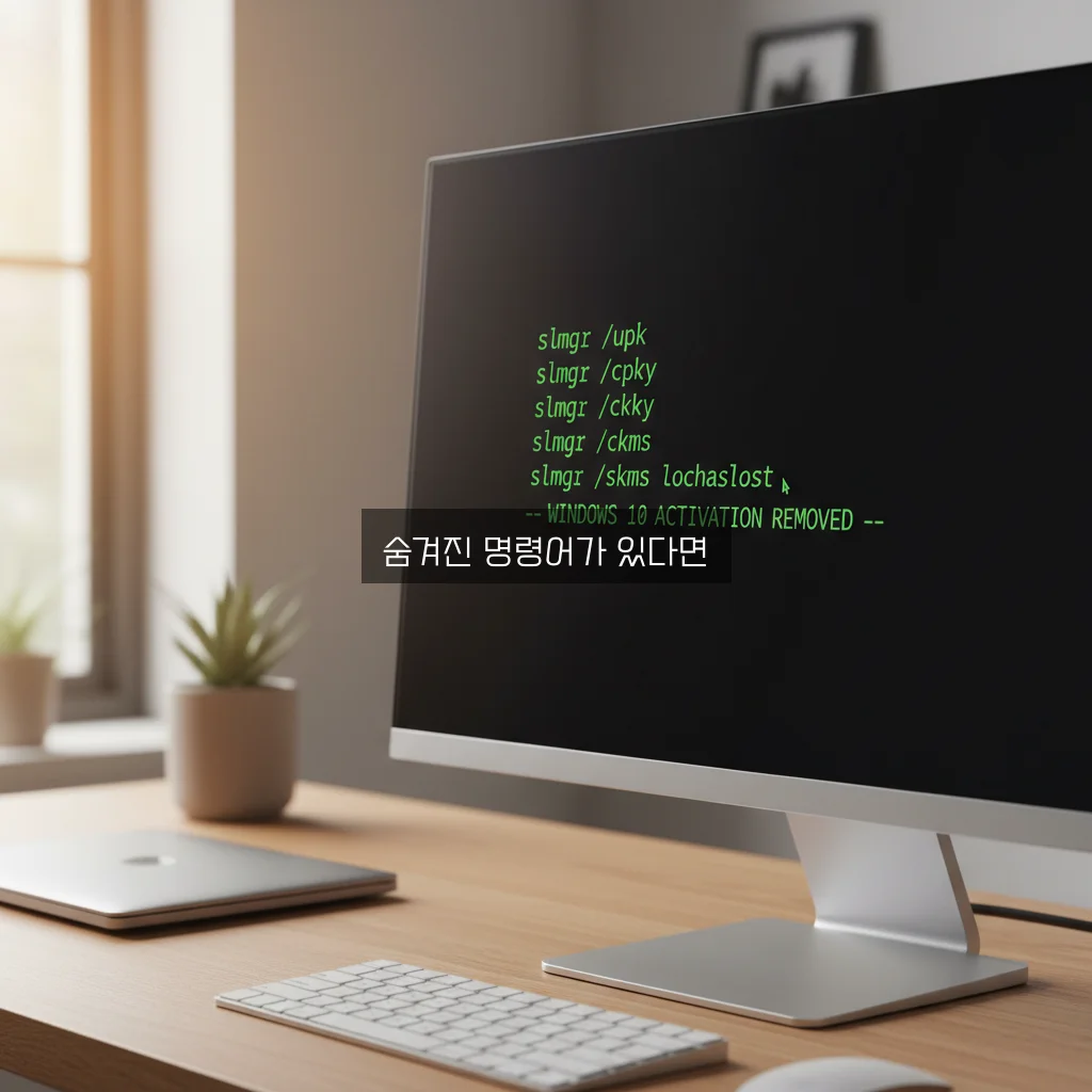 윈도우10 정품인증 문구 없애기 CMD 명령어 (영구) 관련 이미지 2