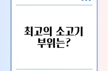소고기 구이 부위 추천 완벽 가이드