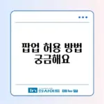 구글 크롬 팝업 차단 해제 및 특정 사이트 허용