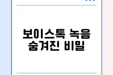 카카오톡 보이스톡 녹음 방법 및 상대방 알림 여부