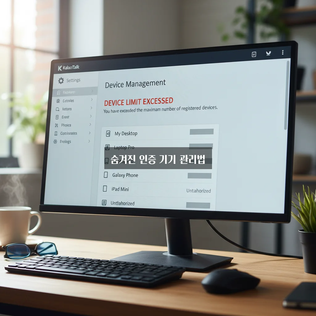 카카오톡 PC버전 인증 기기 5대 초과 삭제 방법 관련 이미지 1