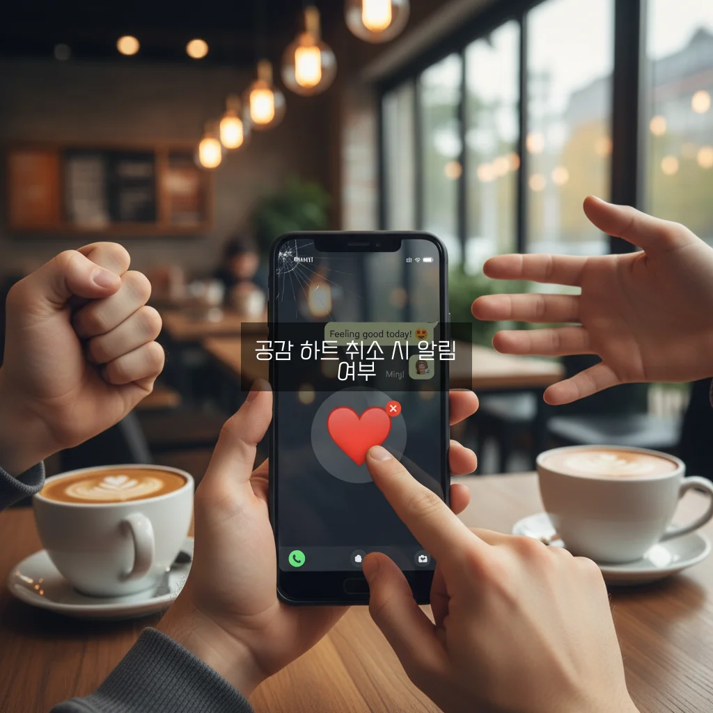 카톡 공감 하트 취소 방법 및 상대방 알림 관련 이미지 1