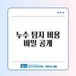 누수 탐지 비용 완벽 정리와 합리적 추천 방법