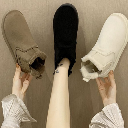 방한 여성 첼시 부츠 겨울 여성 털 부츠 앵클 안감