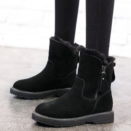 방한 여성 겨울 부츠 스웨이드 여성 털 부츠 앵클 발목
