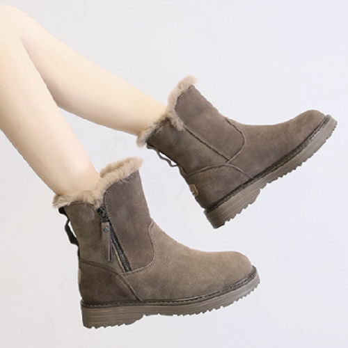 겨울 부츠 퍼 슈즈 발목 따뜻한 방한 보온 여성 여자 털 안감 따뜻한 중년 엄마 숏 짧은