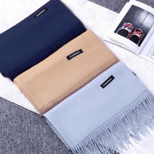 따뜻한 겨울 캐시미어 목도리 와이드 겨울 캐시미어 머플러 도톰한 여성