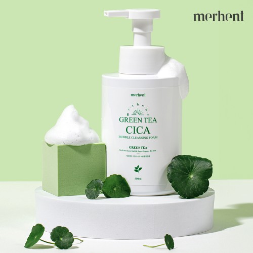 1+1 메르헨트 그린티 시카 버블 클렌징폼 500ml 대용량 저자극 폼클렌징 세안제 거품