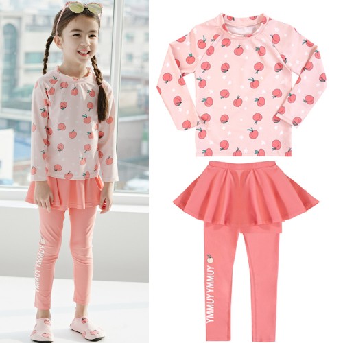 키즈수영복 유아 아동 키즈 래쉬가드 레몬 레깅스 여아 상하세트