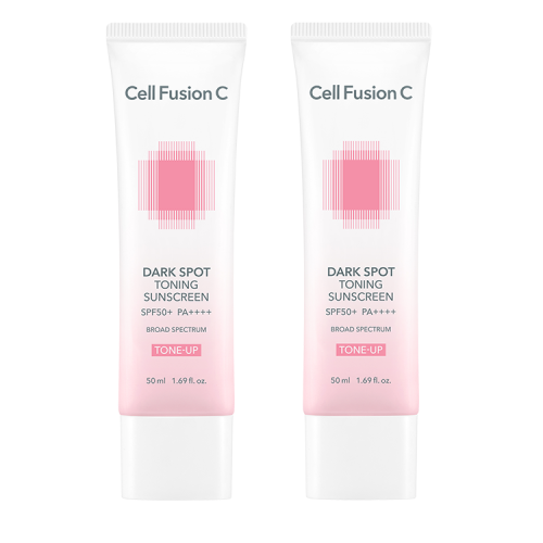 셀퓨전씨 잡티 토닝 썬스크린 50ml+50ml SPF50+ PA++++ / 자연스러운 밀착 톤업 베이스 선크림