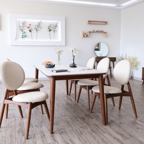 이즈네이처 페르시 포세린 세라믹식탁 6인용식탁세트 원목식탁 의자6개