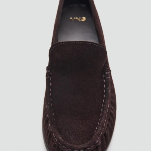 망고 프리미엄 스웨이드 플랫 셔링 로퍼 27081536_32 CHOCOLATE