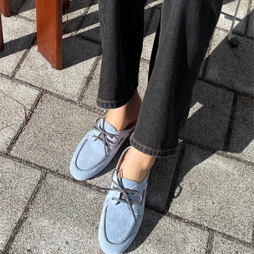 스웨이드 보트 뮬 로퍼 [4COLOR]