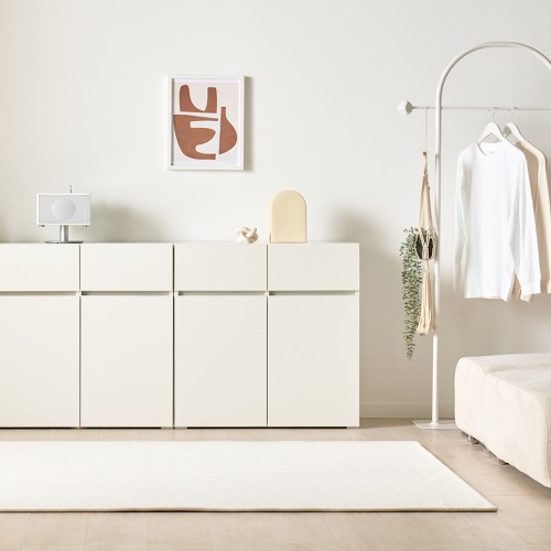 [기본형] 조아 수납장 모듈 다용도 거실 베란다 맘마존 (높은/서랍형 1200), 3단, 화이트