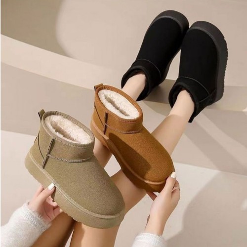 LW 스웨이드 털 부츠 여성 숏 겨울 방한 보온 퍼안감 신발