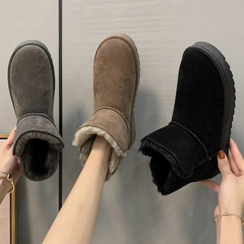 4cm 겨울 모던 털안감 털부츠 퍼 앵클 숏부츠