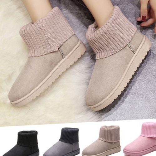 따뜻한 여성 털 부츠 니트 여성 방한 부츠 겨울
