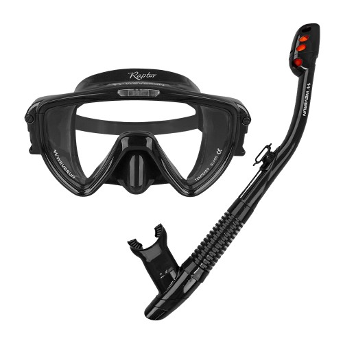 위베런 스노쿨링 마스크 랩터 스노클 세트 프리다이빙 물안경 장비 미러렌즈 자외선차단
