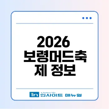 보령머드축제 2026 모든 정보와 꿀팁