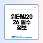 워터밤2026 라인업 티켓 준비물 완벽가이드