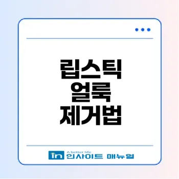 립스틱 얼룩 지우는법 따라하기