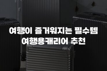 여행이 즐거워지는 필수템 여행용캐리어 추천