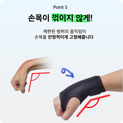 손목보호대 강력 고정 지지대 단단한 팔목 손목아대 임산부 직장인 왼손 S/M