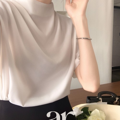 하이넥 드레이프 블라우스 bs8752