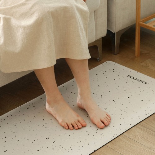 도온도프 주방 매트 빨아쓰는 규조토 발매트 욕실 현관 베란다 싱크대 도트딥그린, 45x180cm