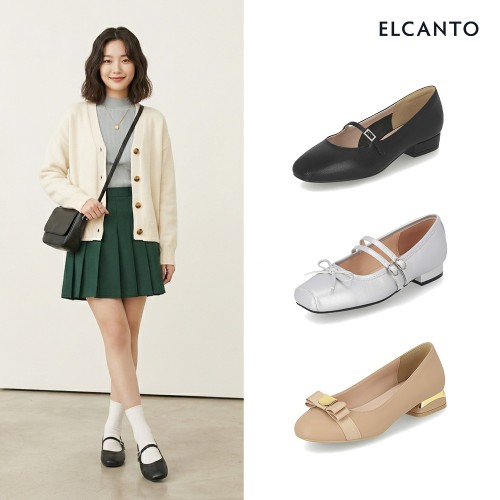 [엘칸토] 여성 플랫슈즈 메리제인 발편한 쿠션 데일리 구두 모음