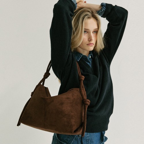 [moremorr] NODI BAG 호보백 숄더백 스웨이드 브라운