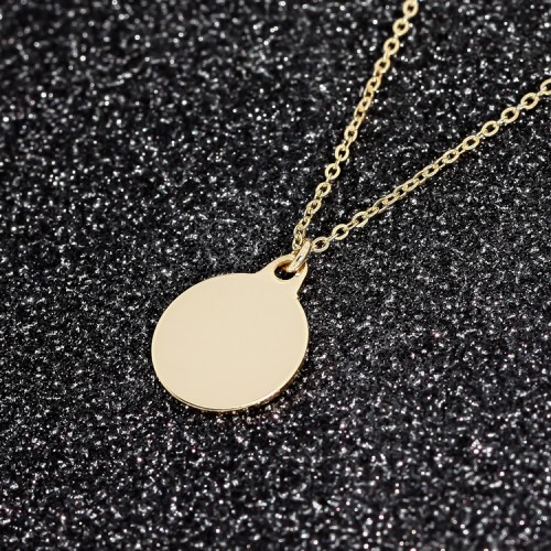 14K 이니셜 코인 금 목걸이 8mm, 10mm