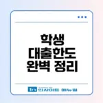 학생 대출한도 유형과 선택법은